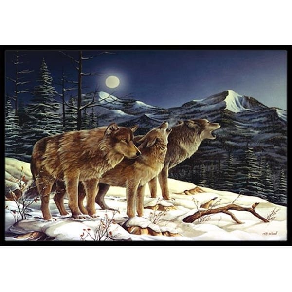Carolines Treasures PTW2041JMAT Wolf Wolves Crying At The Moon Indoor & Outdoor Mat; 24 x 36 in. PTW2041JMAT - main